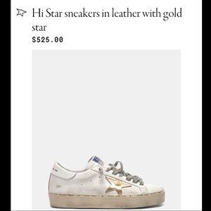 Golden Goose White & Gold Hi Star Sneakers